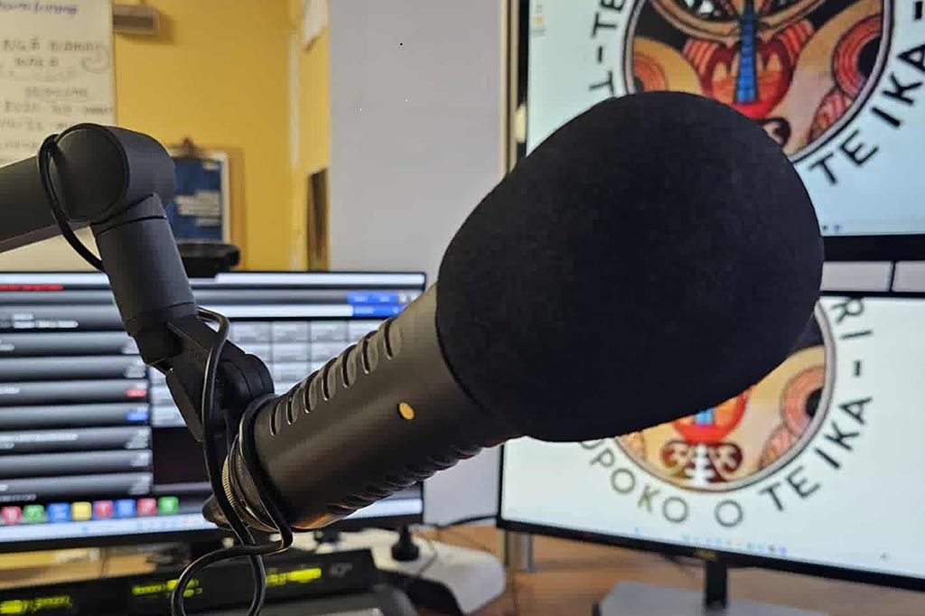 Microphone in a recording studio